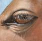 'Idol-eyes', 2017. Oil on canvas, 15 x 15cm. Private collection.