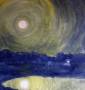 Moon, 2014. Acrylic on canvas panel, 75 x 54 cm.